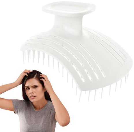 Spazzola compatta per lo shampoo e il massaggio del cuoio capelluto, azione di pulizia profonda, controllo migliorato, bianco, per il lavaggio dei capelli bagnati o asciutti
