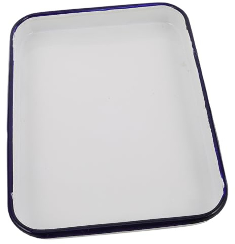 SOLUSTRE Teglia Rettangolare Smaltata Vintage in Acciaio Al Carbonio Resistente Alte Temperature, Vassoio Da Forno Multifunzione Per Lasagne, Arrosti e Servizio Tavola