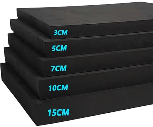Lámina de espuma de poliuretano expandida 45D de alta densidad para sofá y colchón, duradera y multifuncional, 12 cm de grosor, 100 x 40 cm, tamaño ideal para cubrir