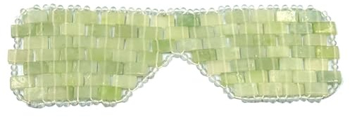 Mascarilla para los Ojos de Jade - Mascarilla Facial Reutilizable con Piedras de Jade Natural | Mascarilla de Parches Calmantes para Reducir Arrugas, Ojos Cansados y Recuperación del Estrés Diario