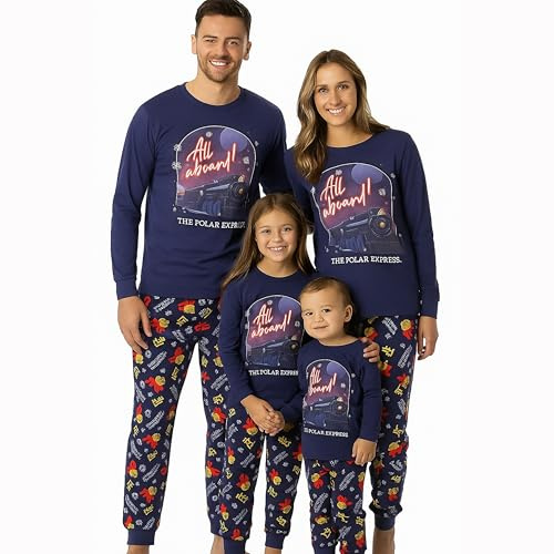 The Polar Express Christmas Family Pyjamas Mens Ladies Kids Xmas Train Nightwear (Polar Express Ladies, 16-18) Multicolour