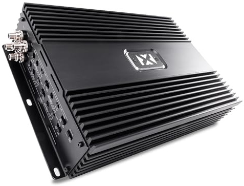 NVX XCA2004 1400W RMS Class-D 4-Channel Amplifier, 2-Ohm Stable, Korean Competition Amp with Bandpass Crossover, Tiffany RCA Inputs, Bridgeable, Class D Power for Mids & Highs
