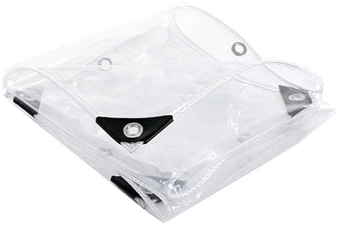Waterproof Tarpaulin Cover Sheet 420 G/M² Heavy Duty Tarpaulin Weatherproof Clear Ground Tarps Easy to Wash-Pvc Material, Reinforced Edges-With Metal Eyelets for Outdoor Camping Garden Furniture