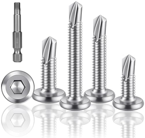 120 stycken självgängande skruvar rostfritt stål M6,3 x 32 mm insexnyckel