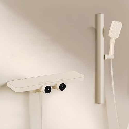 XJTNLB Grifo Bañera Leche Blanca con Barra de Ducha Pared Grifo Mezclador de Pared para Ducha Grifos Duchas de Baño
