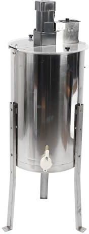 TOPINCN Extractor de Miel Eléctrico de 120 W, Equipo de Apicultura de Acero Inoxidable con Tapa Transparente y Soporte Ajustable para Recolección de Miel (Enchufe Europeo 220V)