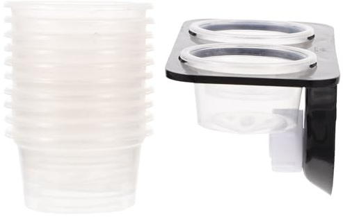 TOVINANNA Ciotola per Alimentazione Rettili in Plastica Ventosa, Design a Doppia Tazza, per Mangiare e Bere, Compatta e Salvaspazio per Animali Domestici Rettili
