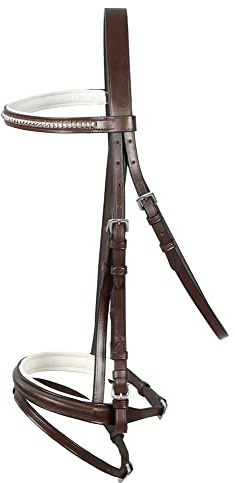 Trense Metallsteinchenstirnb., braun-weiß Cob