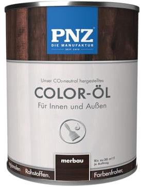 PNZ Color-Öl für Innen und Außen | lösemitttelfreies Farböl | Nachhaltig hergestellt mit regionalen Rohstoffen | für alle Hölzer, auch Bienenhäuser, Gebinde:0.75L, Farbe:merbau