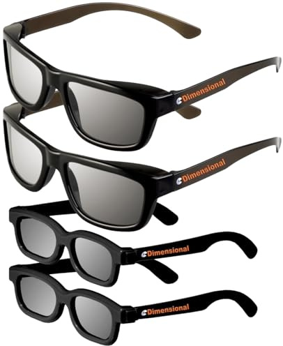 ED Family 4 Pack Cinema 3D Glasses KIT for LG 3D TVs - 2 Adult and 2 Kids Passive Circular Polarized 3D Glasses