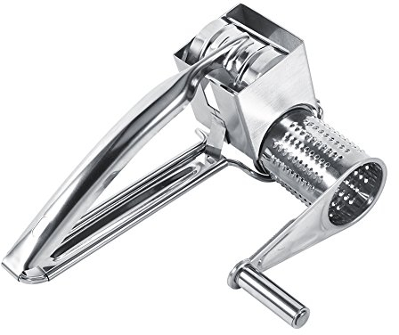 Rallador de queso giratorio de acero inoxidable multifuncional para cocina, rallador de queso de acero inoxidable, 1 tambor, herramienta para triturar rebanadas