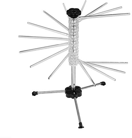 Secadores de pasta fresca, soporte de secado de fideos, soporte plegable para fácil almacenamiento con 16 brazos para espaguetis