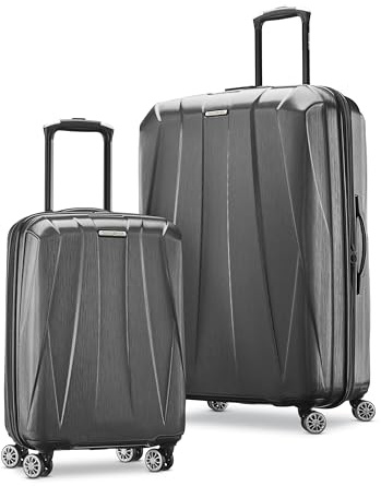 Samsonite Centric 2 Hardside Erweiterbares Gepäck mit Spinnrollen, Schwarz, 2-Piece Set (20/24), Centric 2 Hartschalengepäck mit Spinnern