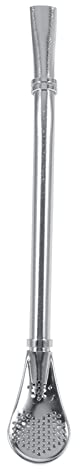 VBESTLIFE Yerba Mate Tea Bombilla, Pailles Bombilla de Gourde à thé Yerba Mate en Acier Inoxydable, cuillère filtrée à la Paille à Boire, Argent