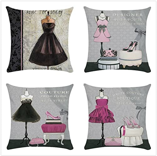 Kissenbezug 45x45cm 4er SetBoho Wohnzimmer Outdoor Deko, Schlafzimmer Zimmer Dekor Kissenhülle Kissenbezüge mit Verstecktem Reißverschluss, Couchkissen, Sofakissen Weinachten Schönheit Anziehen