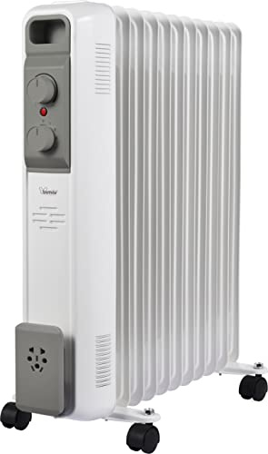 Bimar HO431 Termosifone Elettrico, Radiatore ad olio Basso a Consumo, Calorifero ad olio con 11 Elementi e 5 Canali di Circolazione, Termostato Regolabile, 3 Potenze di Riscaldamento, Trasportabile