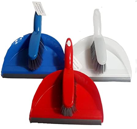 Best House Soft Dustpan and Brush Set, for Home Office Use - Blue (Pack of 1)