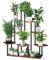 YOCOMEY 9 Niveaux Support de Plante en Métal Bois, Multiple Étagère à Fleurs Support de Pots Fleurs Porte Plantes Interieur, Décoratif Présentoir Étagère de Pots Fleurs pour Salon Balcon(Noir)