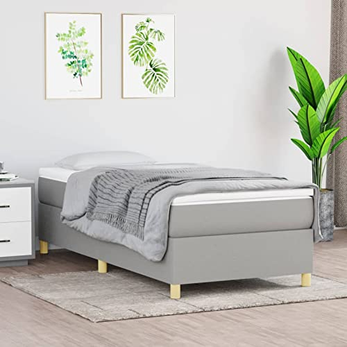 Homgoday Boxspring-Bettrahmen Hellgrau 203x100x35cm, 100x200cm Matratze separat Model3120937
