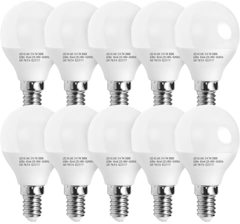 Aigostar LED E14 Warmweiß 7W Leuchtmittel Lampe Glühbirnen 3000K 620 Lumen Abstrahlwinkel 180 Grad Energiesparend, Multipack mit 10 Lampen
