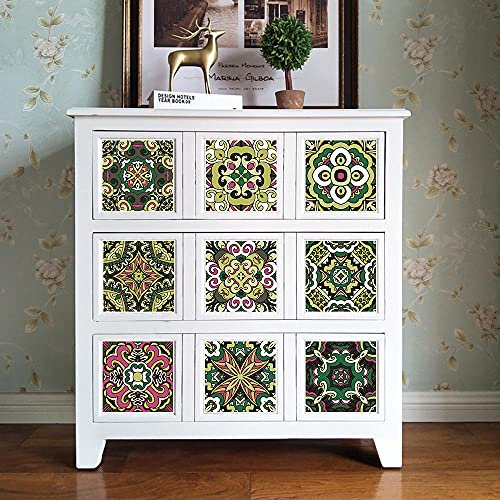 Peel and Stick Backsplash Tile Stickers Arabian Sage Green Stick on Tiles PVC Tile Stickers for Kitchen Heat Resistant Tile Stickers for Bathroom Waterproof Self Adhesive Tiles for Walls Peel and