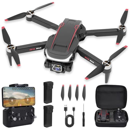 Brushless Motor Drone with Camera for Kids, 1080P HD Drones for Beginner, HD FPV RC Quadcopter with Altitude Hold, One Key Take Off/Land & 3D Flips