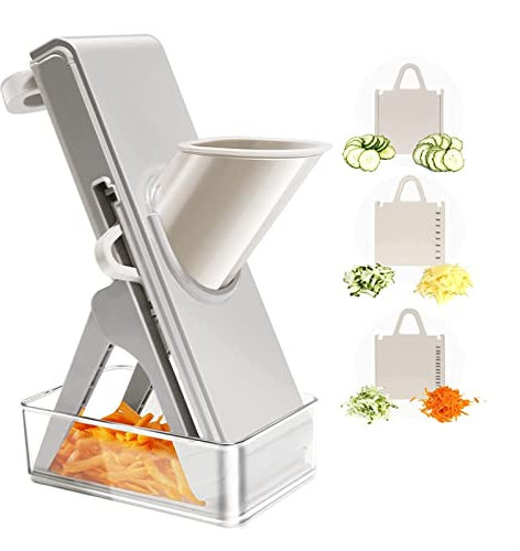 CVNIMV Mandoline Slicer, for Potatoes,Vegetable,Meat,Onions Veggie Slicer, Dicer for Vegetables with Container, Thickness Adjuster Multi Blades