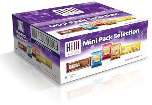 Hilll Mini Pack Biscuits, 100s | Crispy Assorted Biscuits | Convenient Single-Serve Packs | Perfect for Snacks, Lunchboxes, and On-the-Go | Variety Pack of Individually Wrapped