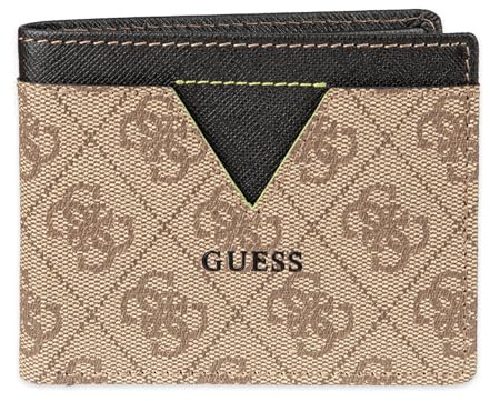 Guess Klassische Bifold Geldbörse für Herren mit Kartenfächern, Geldscheinfach und Ausweisfenster