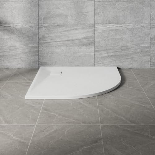 NRG 900x900mm White SMC Quadrant Shower Tray Slip-Resistance Bathroom Shower Enclosure Base Tray