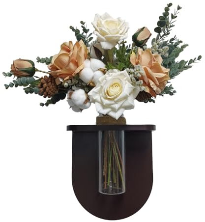 Wonder Space Wall Mounted Flower Vase - Wood Floating Shelf Holder, Natural Hanging Wall Planter, Decorative Pocket Planters, Minimalist Indoor Home Decoration