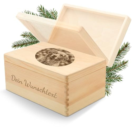 Engravery Holzkiste personalisiert, massiv - Holzbox mit Gravur als individuelles Geschenk oder Erinnerungsbox (Eigenes Bild)