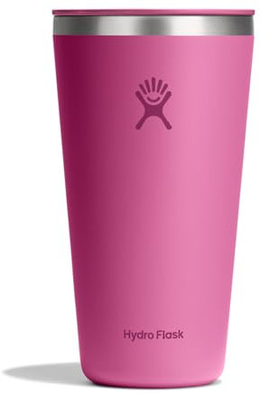 Hydro Flask All Around Tumbler Press-in Lid, Insulated Travel Mug, Stainless Steel Coffee Cup 28 Oz Reef Pink