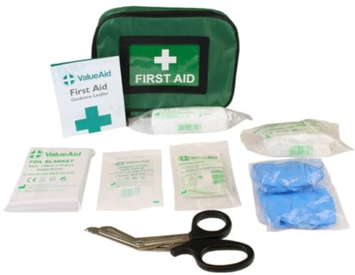 Value Aid BS8599-1:2019 Personal Issue First Aid Kit, HSE Compliant, Compact & Portable, Essential Workplace Safety Soft Pouch Bag