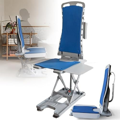 Sollevatore Da Pavimento per Anziani - Altezza Di Sollevamento 0-19,5Pollici, Sollevatore Elettrico Leggero per Sedia Con Staffa Fissa Scorrevole a Forma Di X Rinforzata