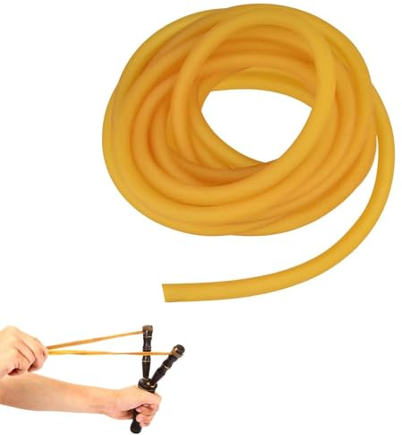 6m Tubo in Lattice Elastico, Banda in Lattice da Caccia da Utilizzare per Assemblare Fionde da Caccia Professionali, Tubo in Gomma in Lattice Naturale ha Una Buona Uniformità di Elasticità，6 x 9 mm