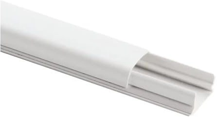 Canalina passacavi arrotondata 22x13mm, barra da 2 metri, bianco, mini canala, minicanalina, condotto passacavi, in plastica PVC, per cavi, fili elettrici, fissaggio a parete, 1 scomparto