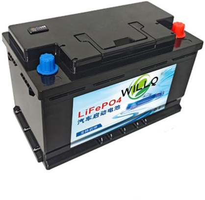 WILLQ Batería Litio Recargable para automóvil Arranque y Parada 12V 50Ah 60Ah 70Ah 80Ah 90Ah 100Ah 110Ah batería LiFePO4 automotriz de Alto Rendimiento sin Mantenimiento,58043 h7 80ah