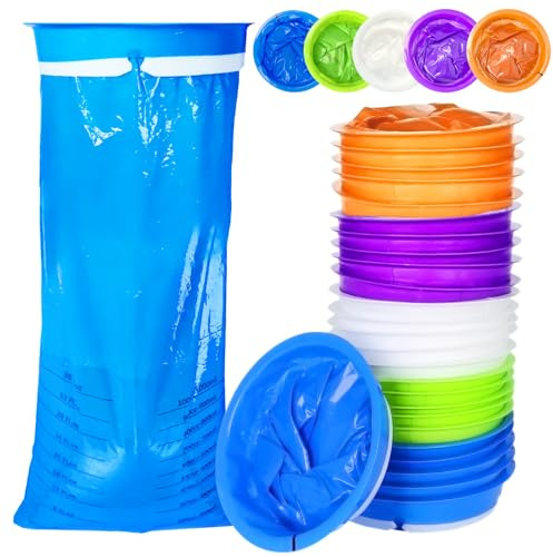 CIOXSOIO 50 Pièces Sac Vomissement Voiture 1000ml, Sac a Vomi Haute Densité avec Bouton-Pression, Sac de Collection Vomi pour Voiture et Voyage pour Femmes Enceintes Urgences Malades Enfant Adulte