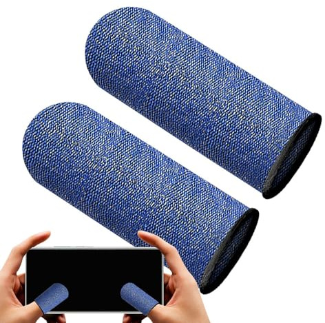 Zetqhuu Fingerhylsor för, Fingerskydd för mobilspel, 2ST Kolfiber | Anti-Svett Finger Sleeves, Bekväma Game Finger Sleeves förbättrad beröringskänslighet och fingerkänslighet