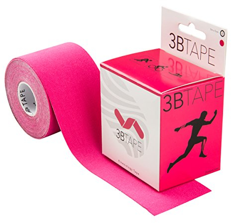 3B Scientific Kinesiology Tape - 5m x 5cm di tape di supporto elastico per muscoli e articolazioni per l'esercizio fisico, lo sport e il recupero delle lesioni - Rosa