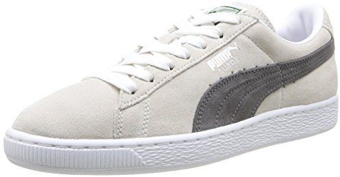 PUMA Klassiska mockaskor för kvinnor + sneakers, Vit stål grå, 45 EU