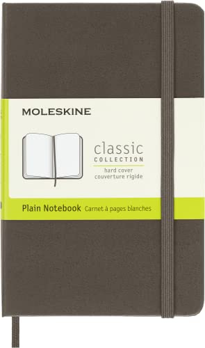 Moleskine Classic Notebook, Taccuino con Pagine Bianche, Copertina Rigida e Chiusura ad Elastico, Formato Pocket 9 x 14 cm, Colore Marrone Terra, 192 Pagine