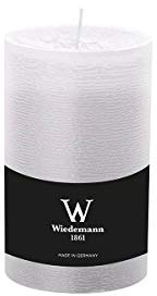 INNA-Glas Candela a Colonna/Candela di Cera Aurora, Bianco, 13cm, Ø7,8cm, 63h - Made in Germany - Candelotto/Candela Rustica