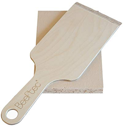 Beeftec Pizzastein 162x245 mm inkl. Holzschieber | 800 Grad Oberhitzegrill Pizza | Made in Germany