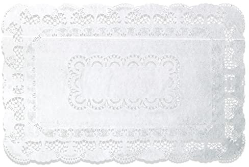Vassoio rettangolare in carta bianca Doyleys, per feste di nozze, stoviglie, decorazione centrini usa e getta (550, 30 x 40 cm, vassoio rettangolare bianco