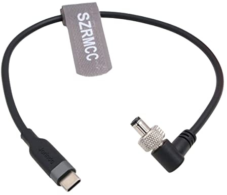 SZRMCC 12V USB C Type-C to Locking DC 5.5x2.5mm Right Angle PD Trigger Power Cable for KiPRO LCD Atomos Ninja V Monitor