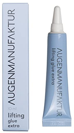 Augenmanufaktur Wimpern & Augenbrauen Kleber mit Extra Halt - Lifting Glue Extra stärkerer Halt und wertvolle Nährstoffe wie Keratin & Biotin für gesunde gestärkte Härchen - 2in1-10 ml