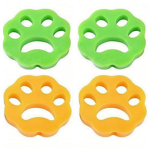 Raccogli Peli Animali,4 Pezzi Depilatore per Animali Domestici,Cattura Peli Lavatrice,Riutilizzabile Cattura peli,per Cani Gatti peli di Animali, Biancheria da Letto（2 in verde, 2 in arancione）