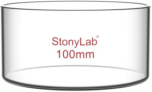 stonylab Kristallisierschale, Dickwandige Kristallisierschalen aus Hochwertigem Borosilikatglas für Kristallisation und Verdampfung im Labor, Flacher Boden, Ohne Ausguss, 300 ml